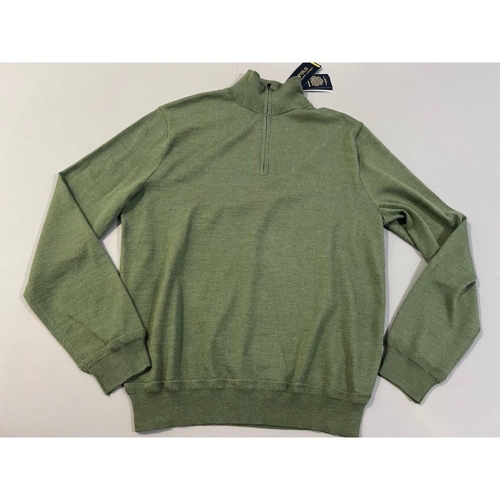 Polo Ralph Lauren Med ‎ Wool Blend 1/4 Zip Performance Pullover Sweater NWT
